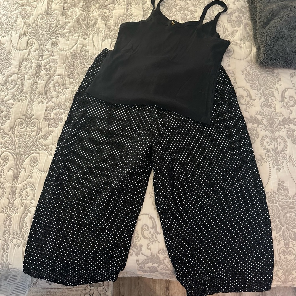 Victoria's Secret Black and White Polka pajama set